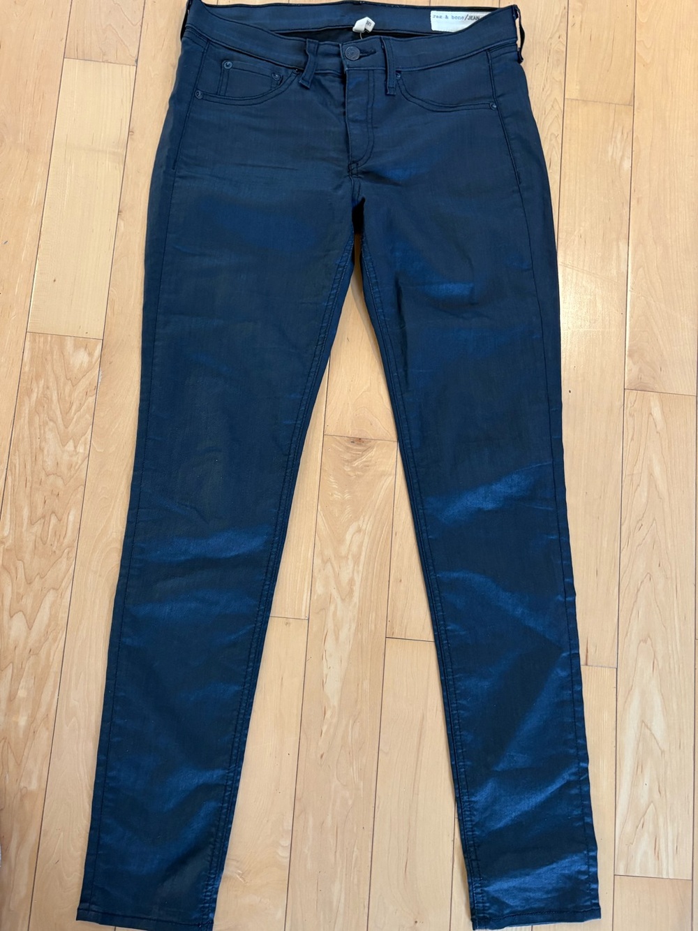 rag & bone Coated Black Skinny Jeans